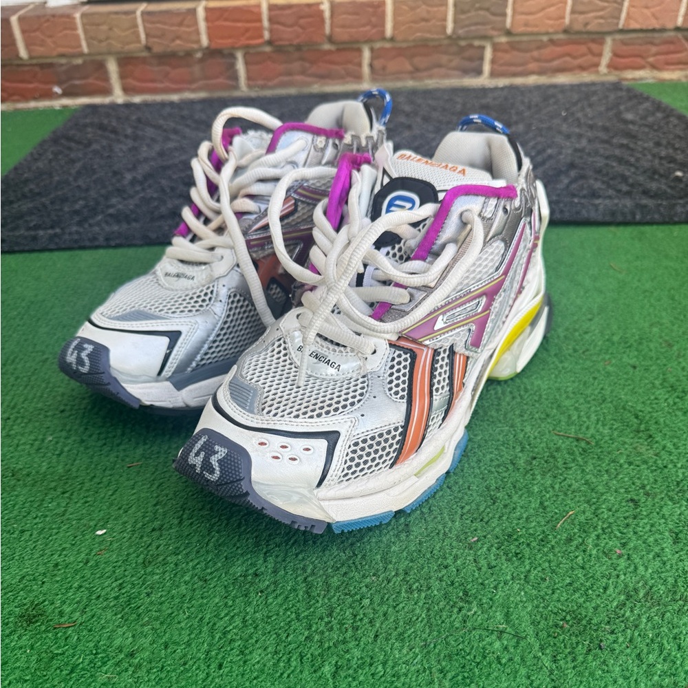 Balenciaga Men Sneakers in Gray and Multicolor